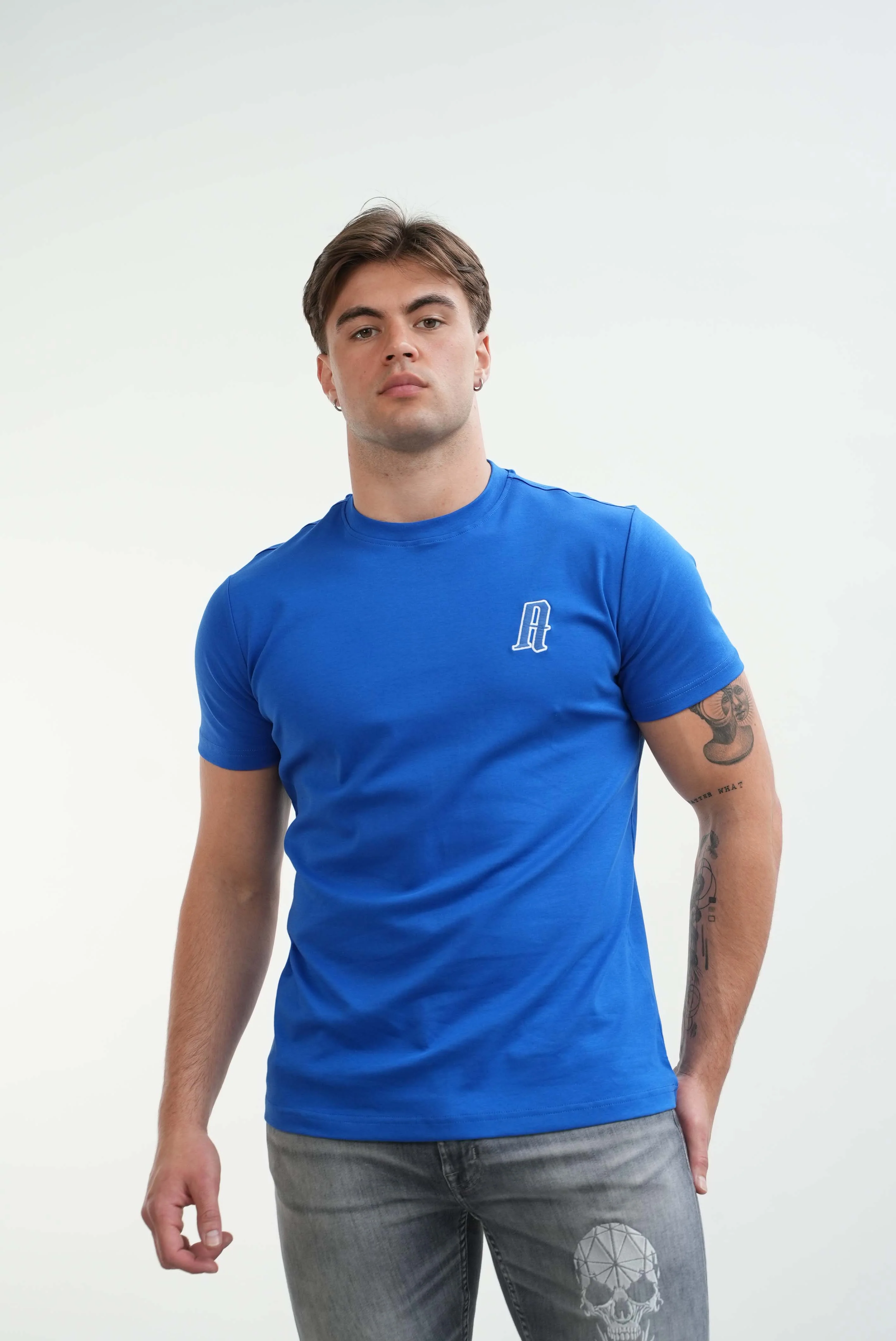 Amico embroidery luxury Tee Blue - Image 14