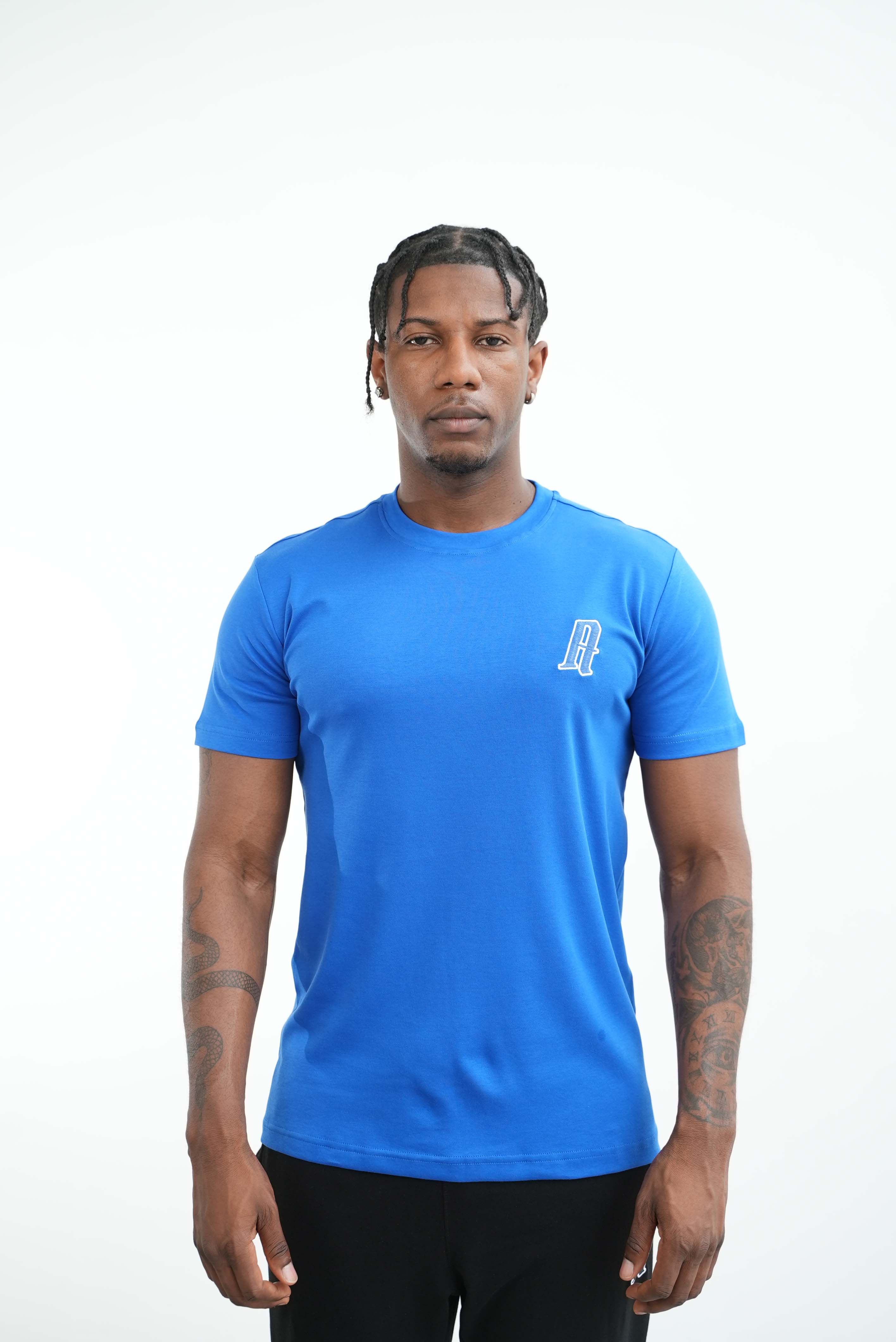 Amico embroidery luxury Tee Blue - Image 8