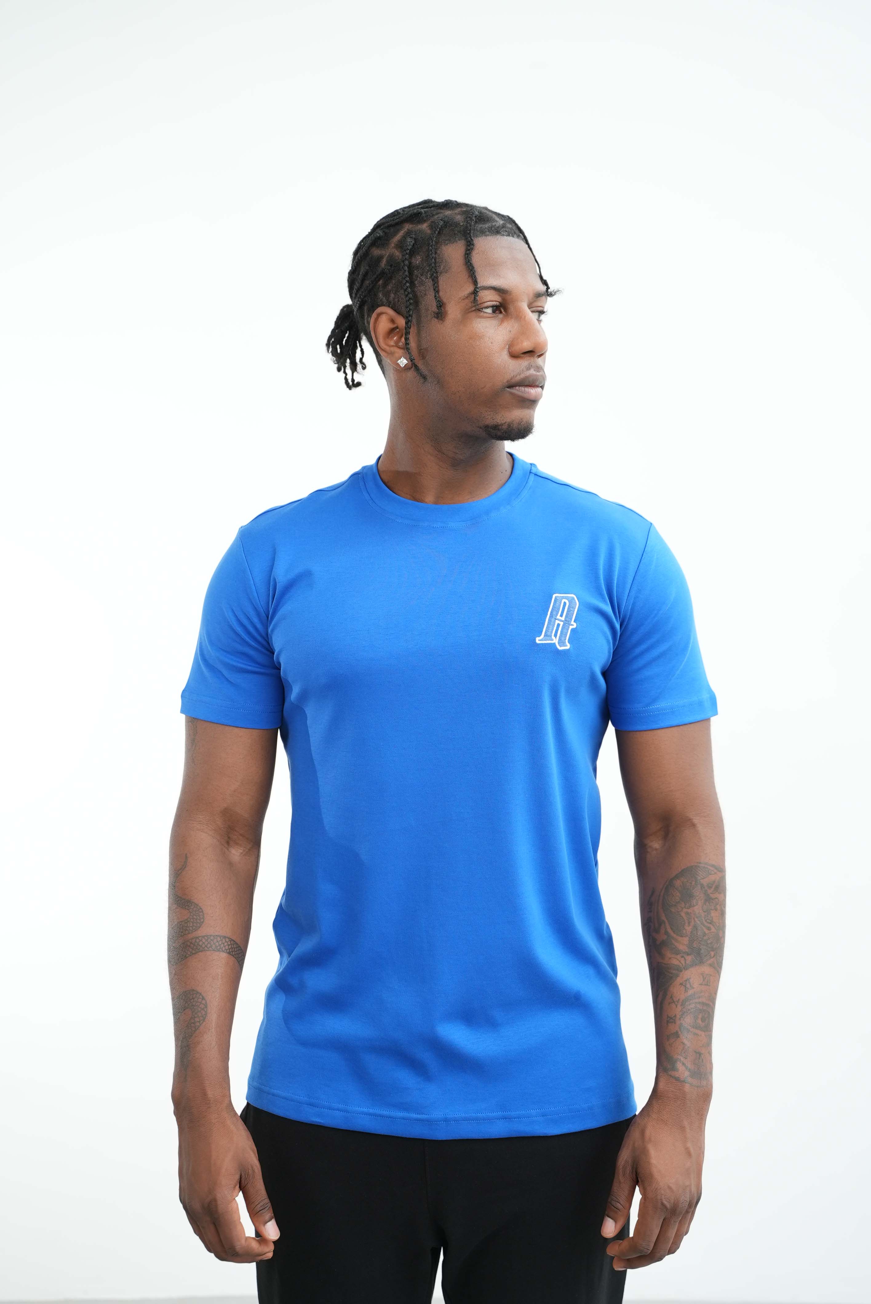 Amico embroidery luxury Tee Blue - Image 9
