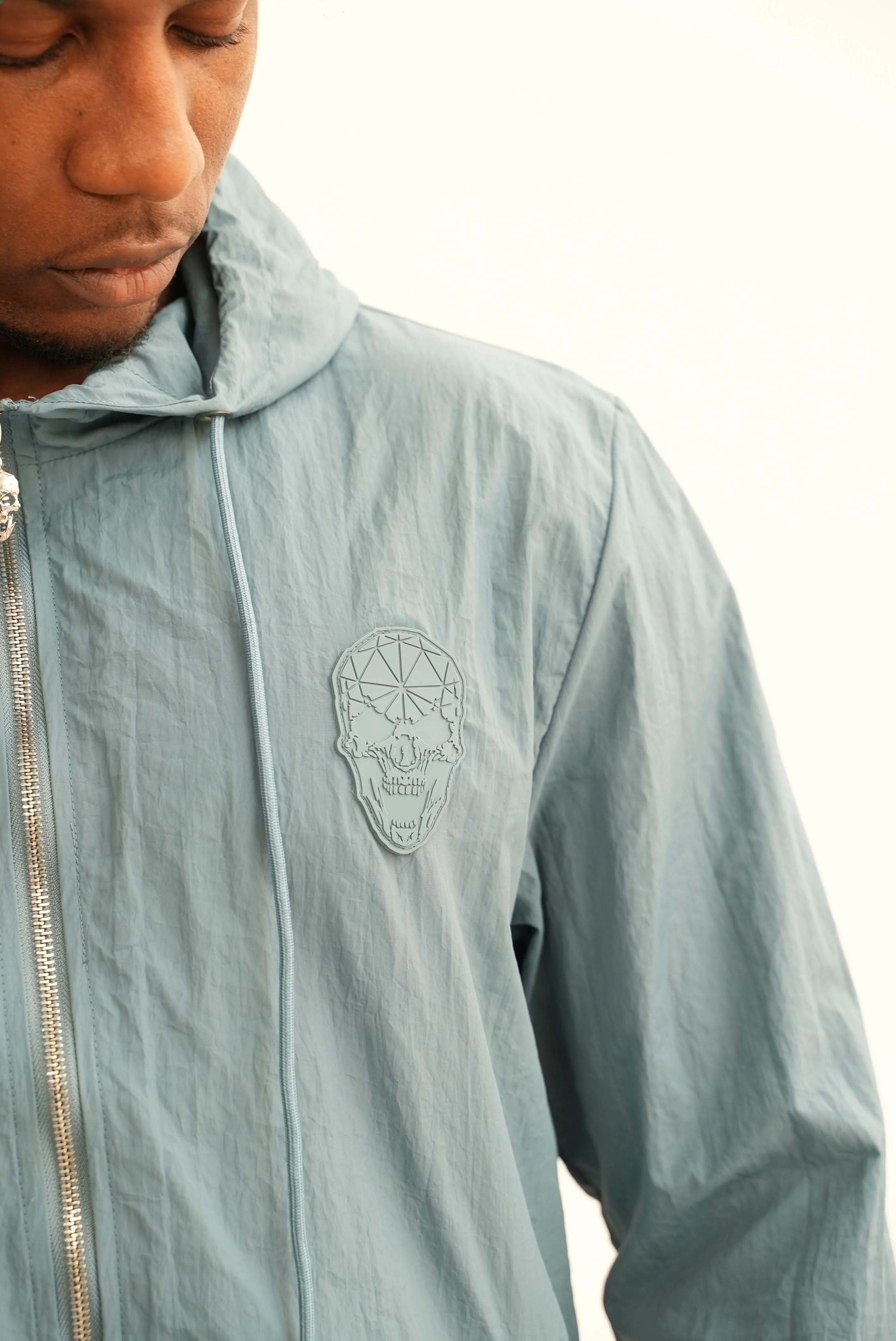 Amico skull badge windbreaker Steel Blue - Image 12