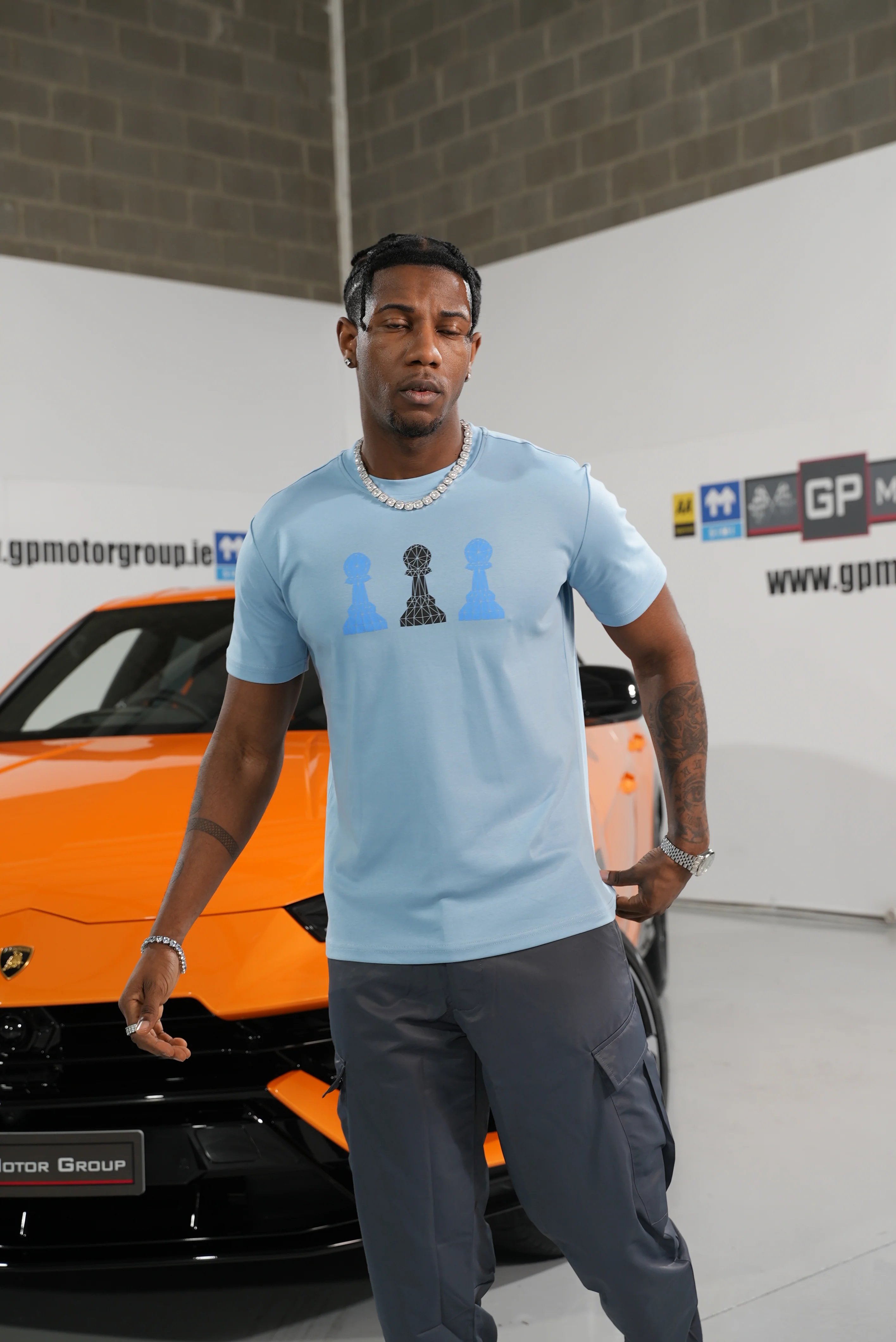 Amico Tri-Pawn Baby Blue             Blue/Black Tee - Image 13