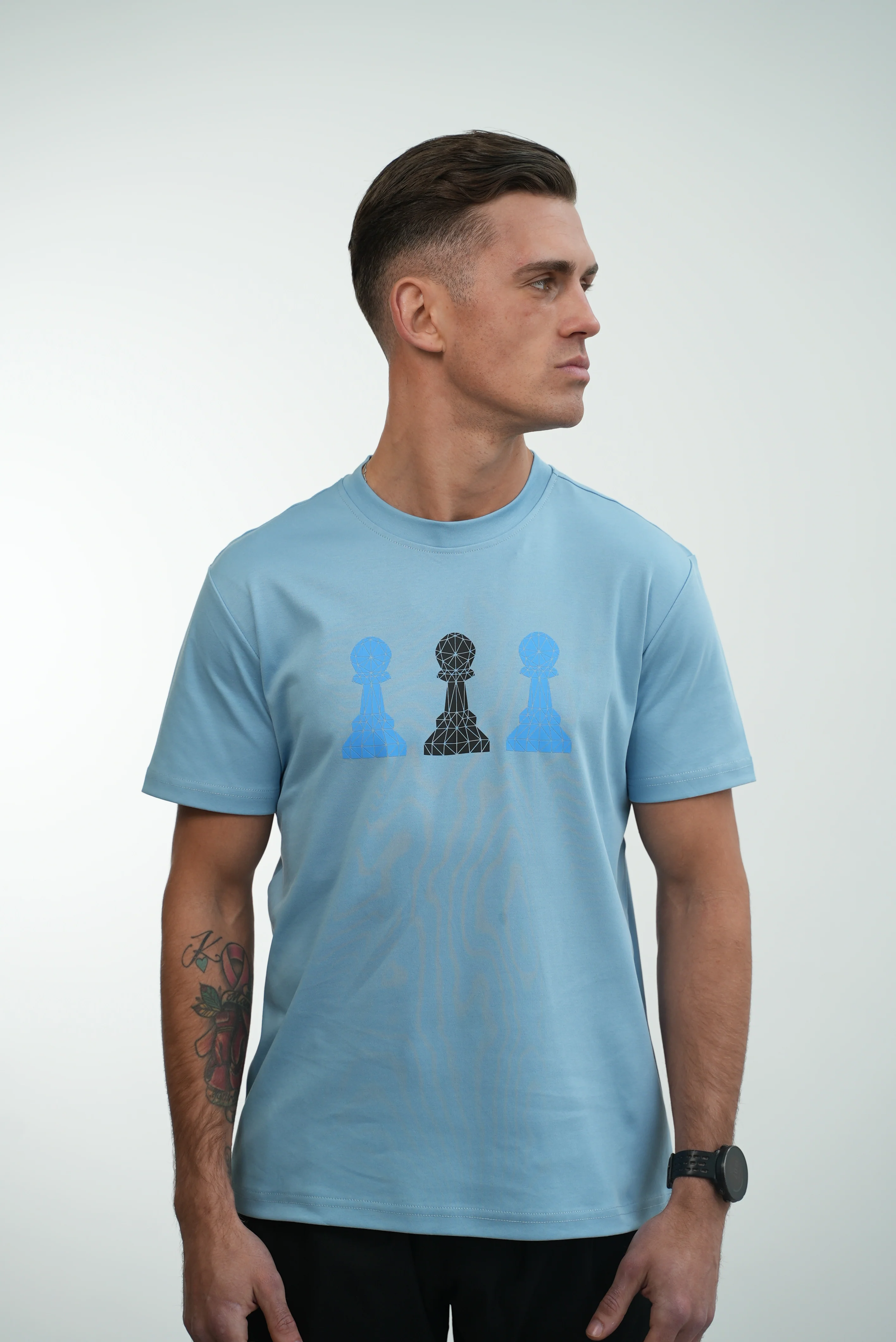 Amico Tri-Pawn Baby Blue             Blue/Black Tee - Image 25