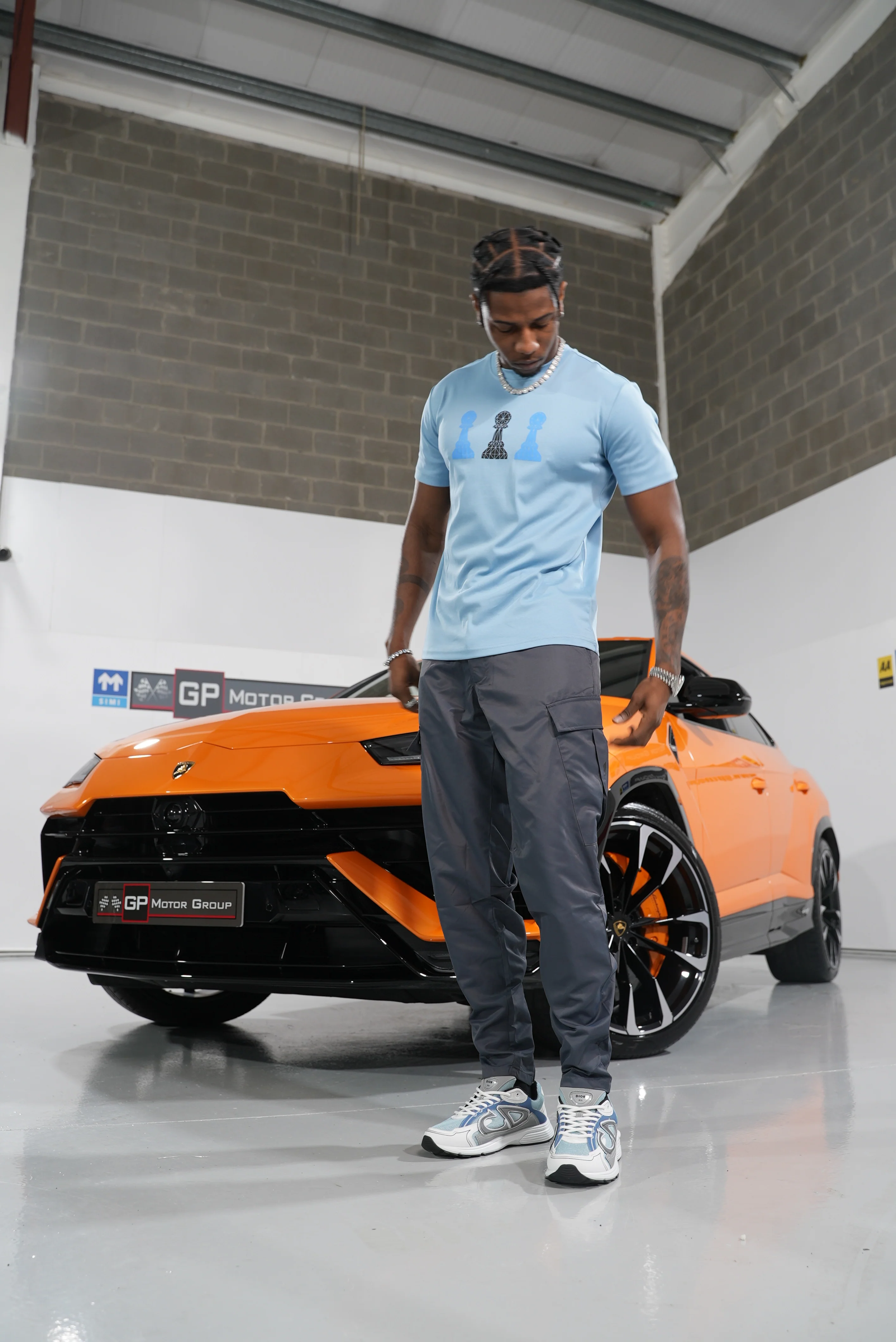 Amico Tri-Pawn Baby Blue             Blue/Black Tee - Image 5