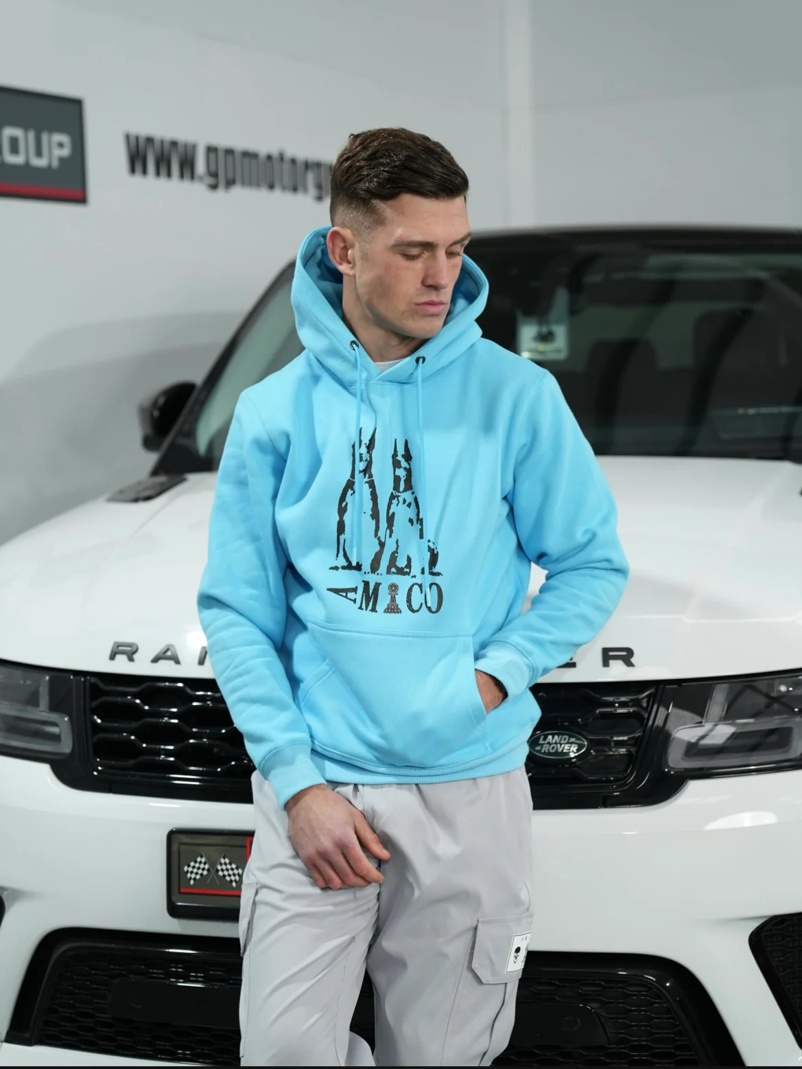 Amico Two Dog Hoodie Baby Blue - Image 3