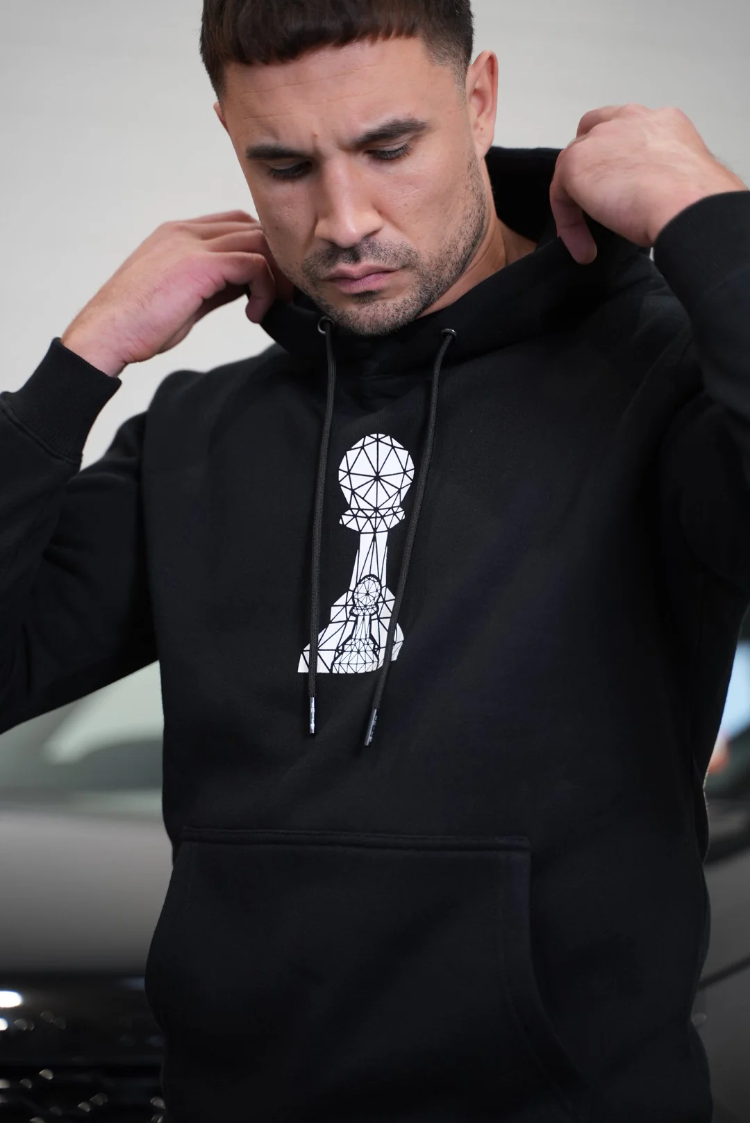 BLACK HOODIE TWO WHITE PAWN - Image 4