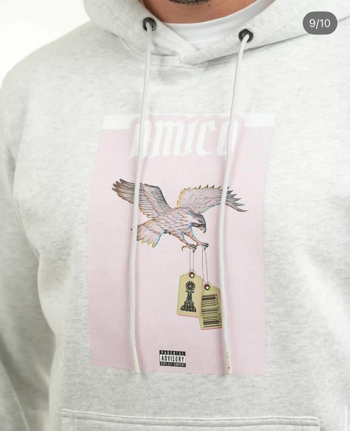 Men's Amico Eagle Grey Hoodieu - Image 3
