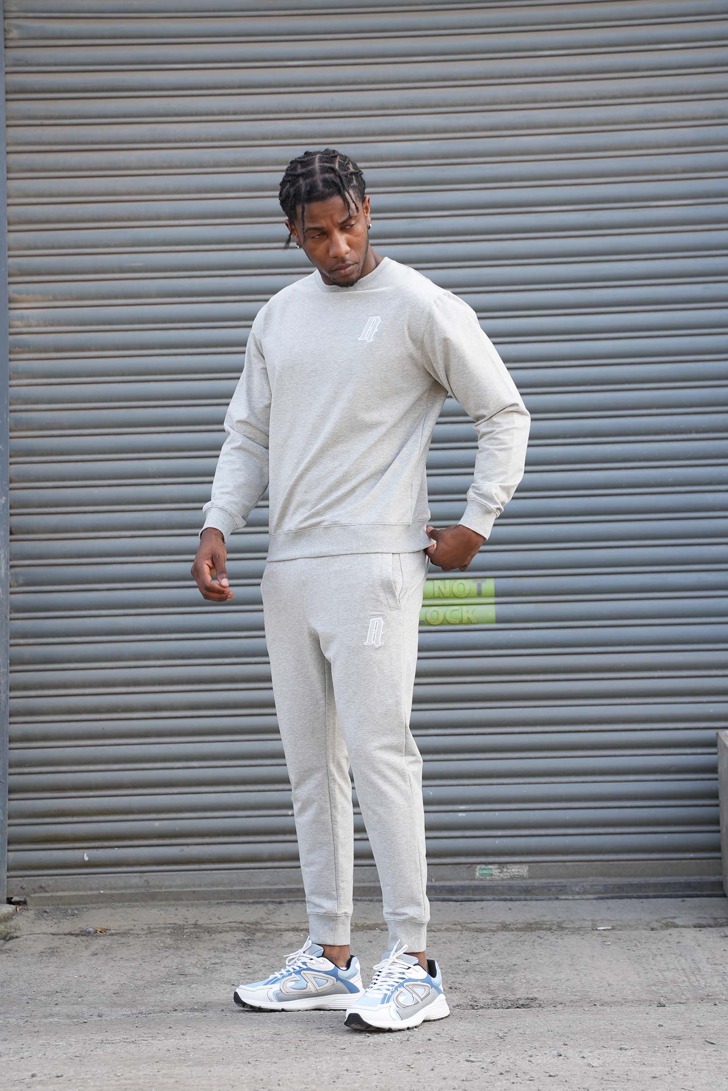 Men's Grey A Lettered Joggers - Image 7